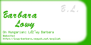 barbara lowy business card